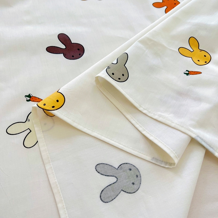 91家纺网 家纺一手货源 找家纺 锦罗绣 2025新款全棉13376印花套件单品单床单 兔宝宝