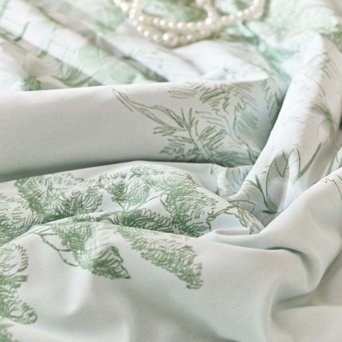 91家纺网 家纺一手货源 找家纺 佳居缘 2025新款A类冰氨双面数码印花凉感夏被 繁花-绿