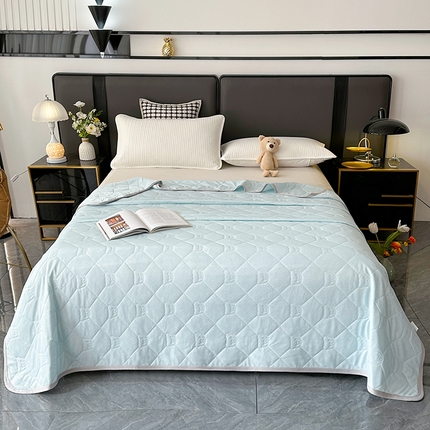 爱洛家纺 2025新款A类凉感丝夏被被子被芯 浅天蓝