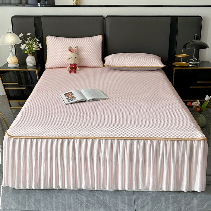 91家纺网 家纺一手货源 找家纺 （总）爱洛家纺 2025新款凉感丝豆豆床裙席