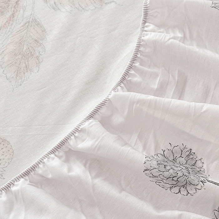 91家纺网 家纺一手货源 找家纺 锦罗绣 2025新款全棉13376印花套件单品单床笠 小思绪-粉