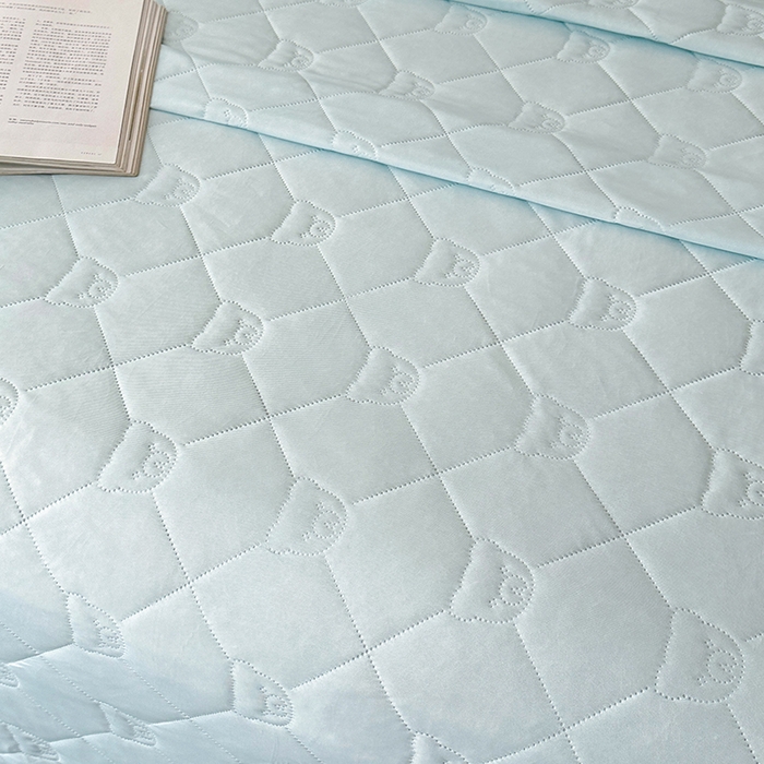 91家纺网 家纺一手货源 找家纺 爱洛家纺 2025新款A类凉感丝夏被被子被芯 浅天蓝