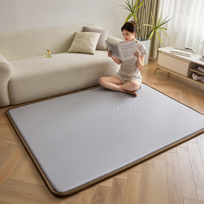 91家纺网 家纺一手货源 找家纺 迪乐妮 2025新款抑菌冰丝地垫床垫爬爬垫-大床图 抑菌冰丝垫+饼干花-灰色