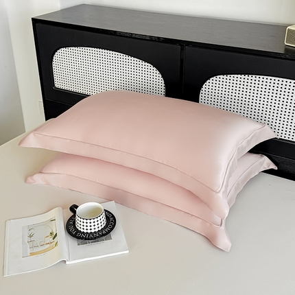 91家纺网 家纺一手货源 找家纺 好阁家纺 2025新款进口LF级60S莱赛尔枕套 焦糖粉