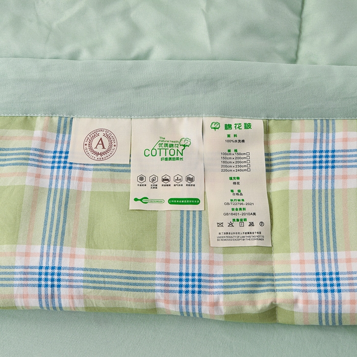 91家纺网 家纺一手货源 找家纺 玉清坊 2025新款色织水洗棉新疆棉花夏被【支持一件代发】 罗宾-绿