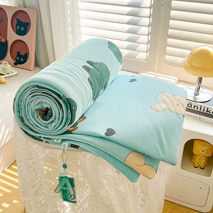 91家纺网 家纺一手货源 找家纺 （总）好梦来家纺（原锦茂家纺） 2025年新款A类数码印花纯色夏凉被凉感丝数夏被冰淇淋夏被空调被西瓜被真丝天丝