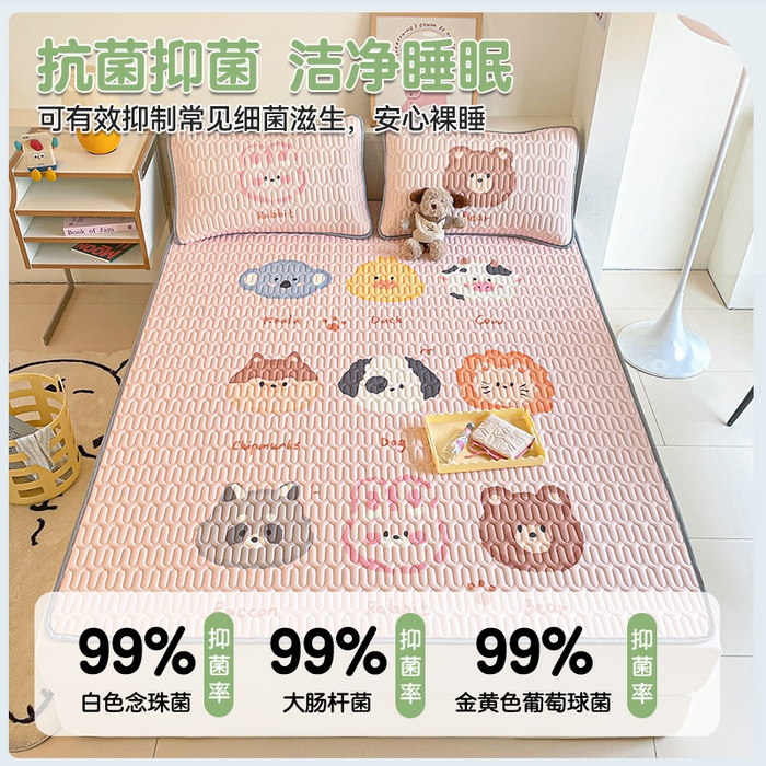 91家纺网 家纺一手货源 找家纺 布卢姆床垫 2025新款A类大版数码凉感丝乳胶凉席 动物伙伴