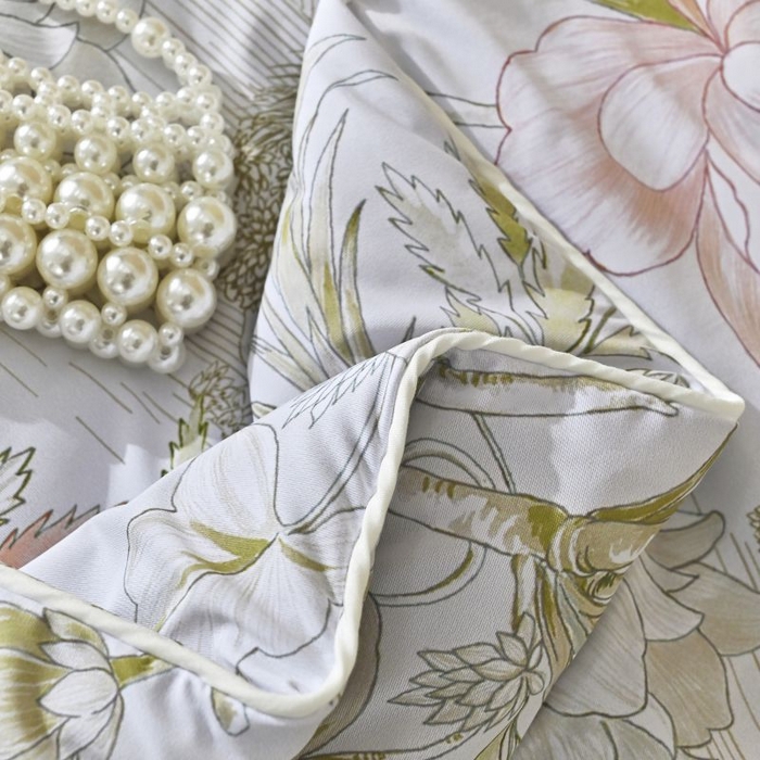 91家纺网 家纺一手货源 找家纺 佳居缘 2025新款A类冰氨双面数码印花凉感夏被 锦绣-白