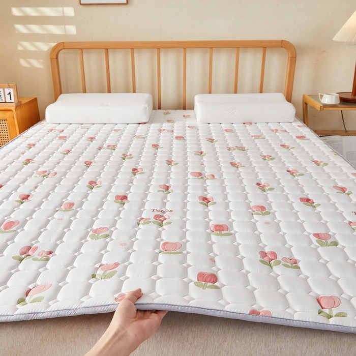 91家纺网 家纺一手货源 找家纺 迪乐妮 2025新款双面可用抑菌冰丝床褥爬爬垫-大床图 郁金香