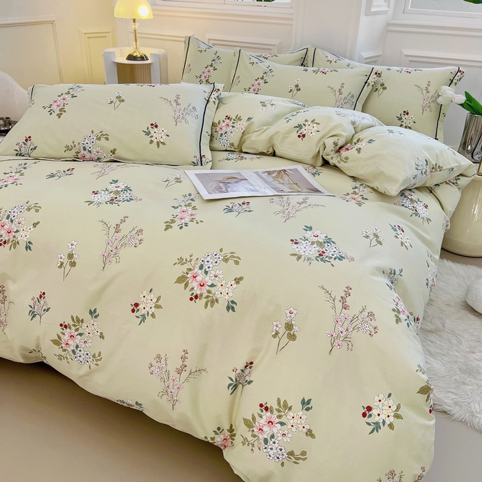 91家纺网 家纺一手货源 找家纺 锦罗绣 2025新款全棉13376印花套件单品单被套 春日蜜糖