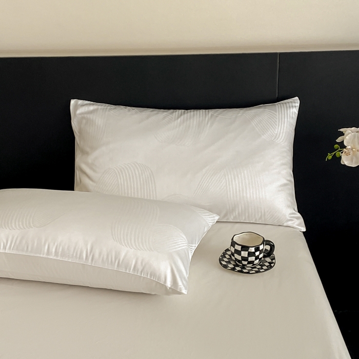 91家纺网 家纺一手货源 找家纺 琪格格纺织 2025春夏新款莱赛尔天丝四件套 莱赛尔 苏乡珠光白