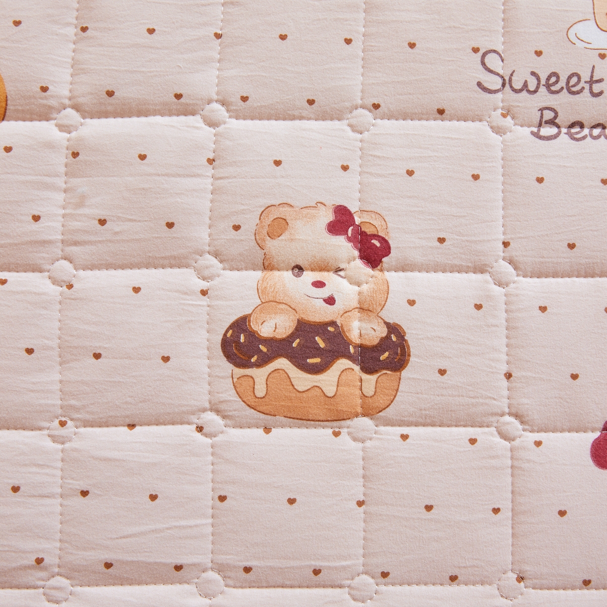 91家纺网 家纺一手货源 找家纺 魅图家纺 2025新款A类云朵棉抗菌棉花床护垫 甜心小熊