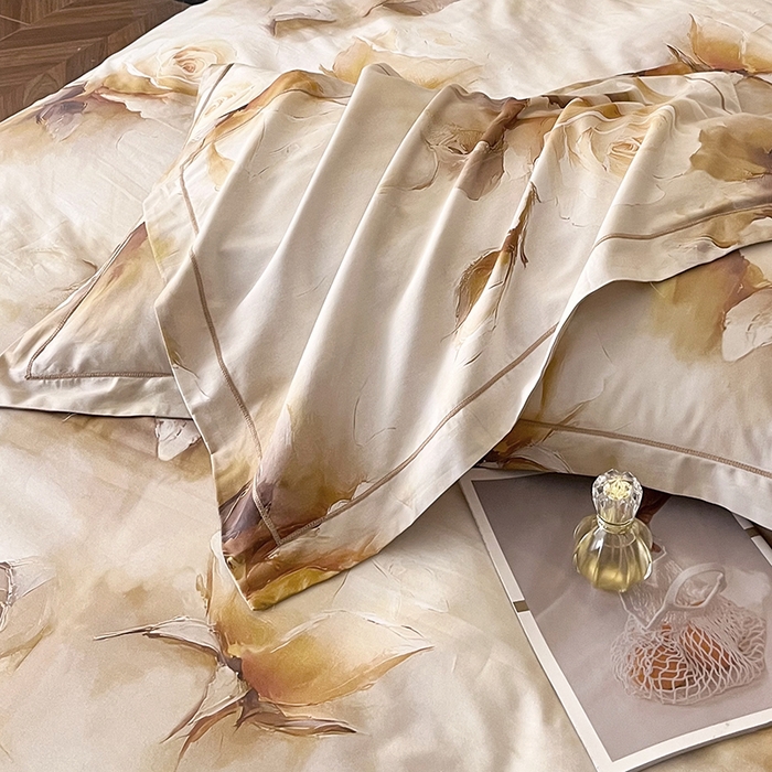 91家纺网 家纺一手货源 找家纺 金纱玉纺家纺 2025新款全棉13376数码印花四件套（礼盒包装）376A2