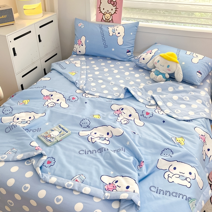 91家纺网 家纺一手货源 找家纺 博雅 2025新款三丽鸥全棉纯棉夏被夏凉被空调被四件套 夏被全棉-甜品玉桂狗