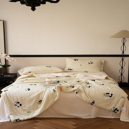 91家纺网 家纺一手货源 找家纺 （总）华超针织 2025新款全棉针织印花夏被