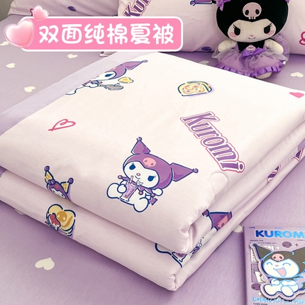 91家纺网 家纺一手货源 找家纺 博雅 2025新款三丽鸥全棉纯棉夏被夏凉被空调被四件套 夏被全棉-气球KT