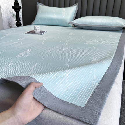 91家纺网 家纺一手货源 找家纺 席佬大 2025新款PE高分子科技凉感凉豆豆可机洗软席 天空蓝