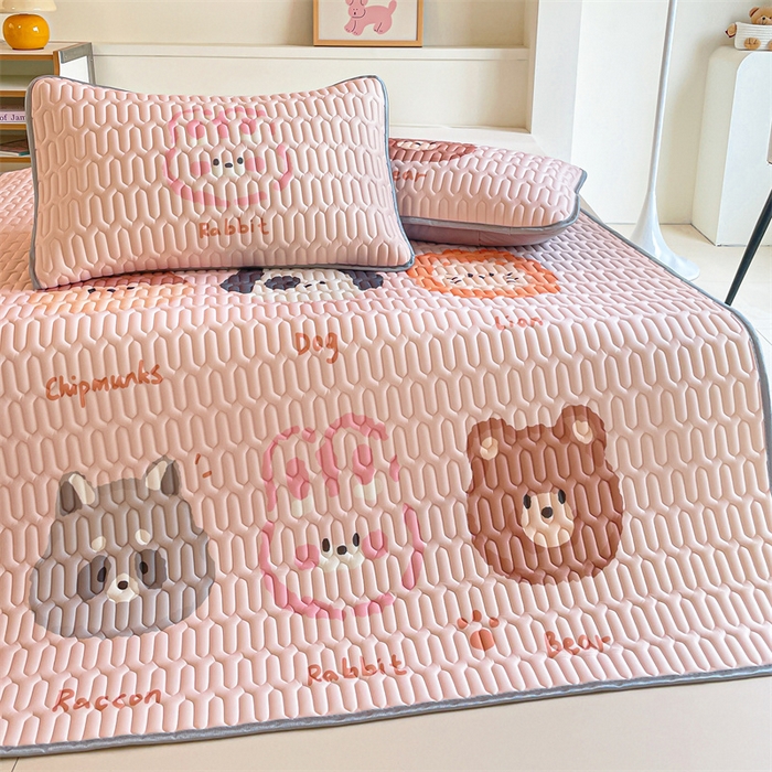 91家纺网 家纺一手货源 找家纺 布卢姆床垫 2025新款A类大版数码凉感丝乳胶凉席 动物伙伴