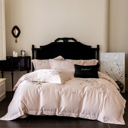 91家纺网 家纺一手货源 找家纺 馨蕊XR-2025春夏新品高奢典藏长绒棉系列-棉花棠 棉花棠-蔷薇粉