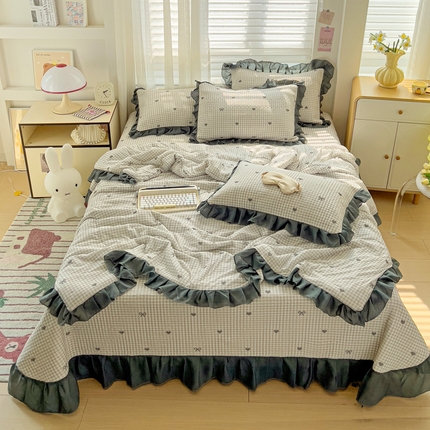 91家纺网 家纺一手货源 找家纺 （总）创爱家纺 2025新款凉感丝床盖款凉席夏被四件套