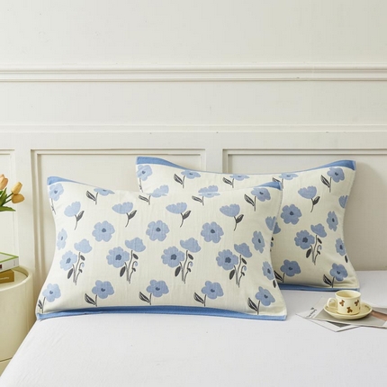 2025新款纯棉加厚精梳棉纱布枕巾 夏至-米兰 52*78cm/条