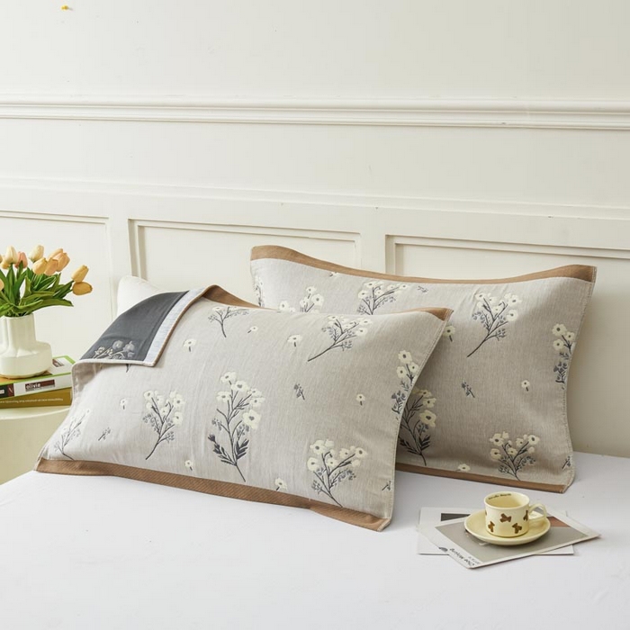 91家纺网 家纺一手货源 找家纺 2025新款纯棉加厚精梳棉纱布枕巾 慕朵-浅咖 52*78cm/对