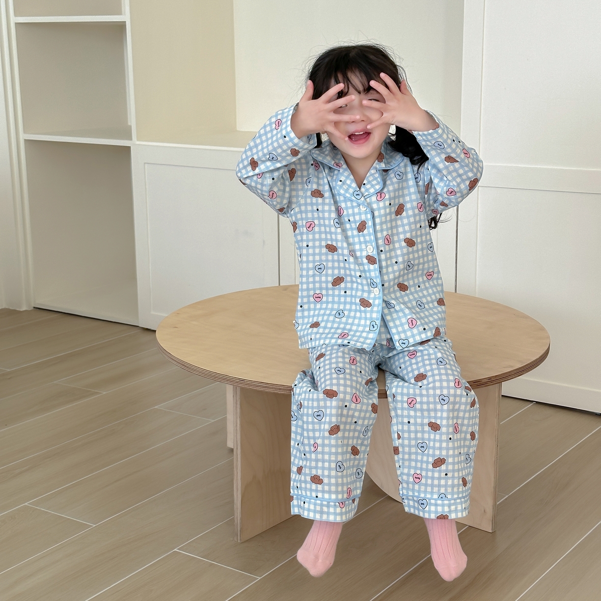 91家纺网 家纺一手货源 找家纺 （总）妍景家居生活馆 2025新款全棉纯棉儿童翻领家居服