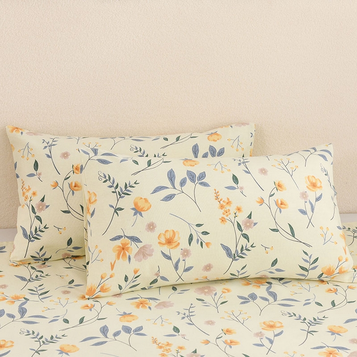 91家纺网 家纺一手货源 找家纺 红日子纺织品 2025新款艾草老粗布床单印花凉席三件套 绚丽