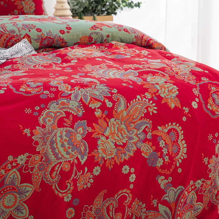 91家纺网 家纺一手货源 找家纺 双层纱家居 2025新款深色系列双层纱四件套 锦上添花