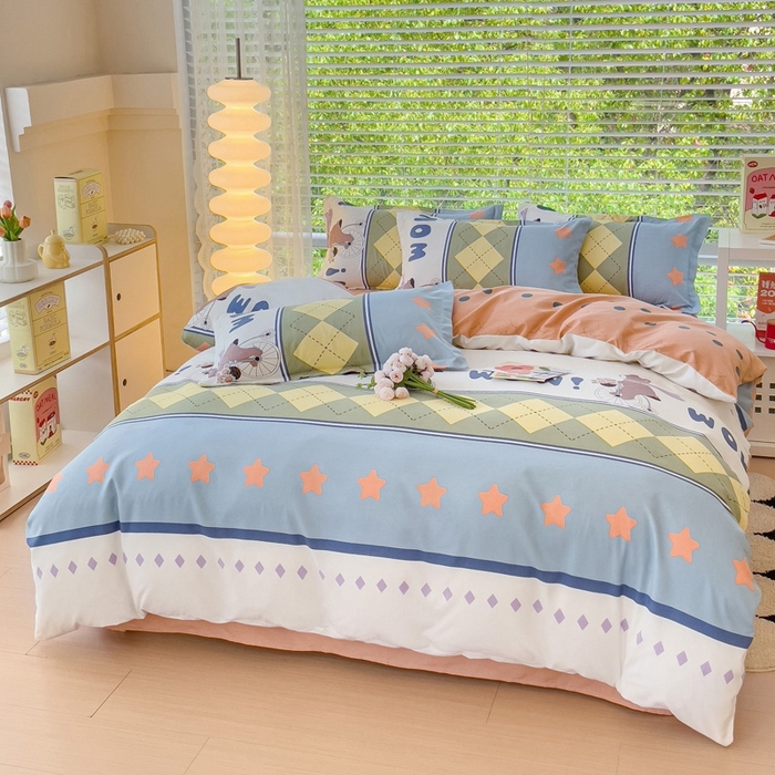 91家纺网 家纺一手货源 找家纺 2025新款亲肤磨毛四件套 欢乐假日