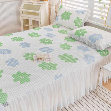  2025新款A类冰豆豆床裙款印花凉席 灵动