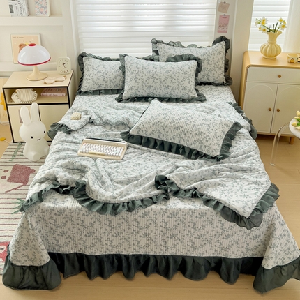 91家纺网 家纺一手货源 找家纺 （总）创爱家纺 2025新款凉感丝床盖款凉席夏被四件套