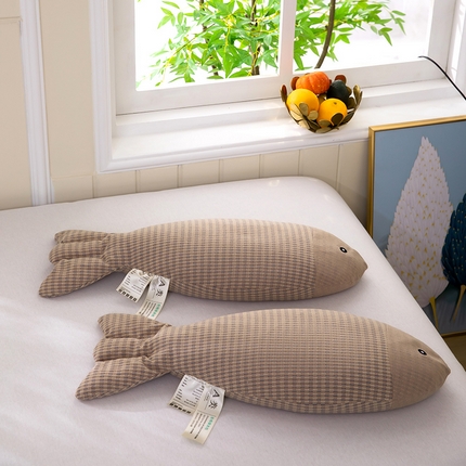 枕之坊2025新款年年有鱼纯荞麦枕枕头枕芯 咖色 24x55x70cm/只