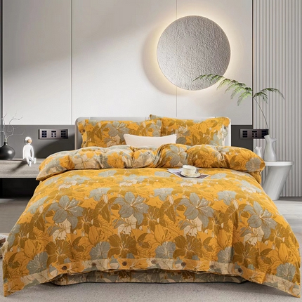 91家纺网 家纺一手货源 找家纺 （总）双层纱家居 2025新款浅色系列双层纱四件套