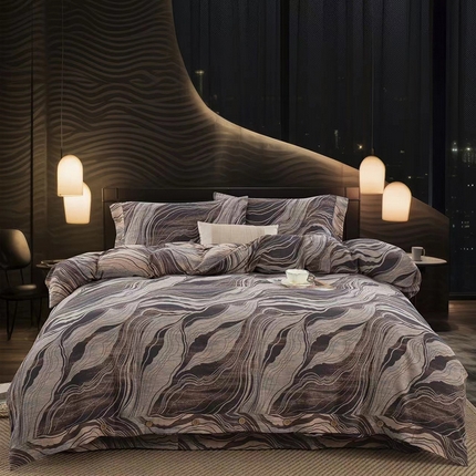 91家纺网 家纺一手货源 找家纺 （总）双层纱家居 2025新款深色系列双层纱四件套