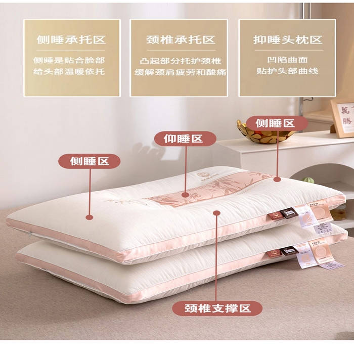 91家纺网 家纺一手货源 找家纺 （总）枕之坊2025新款竹报平安羽丝定型枕枕头枕芯