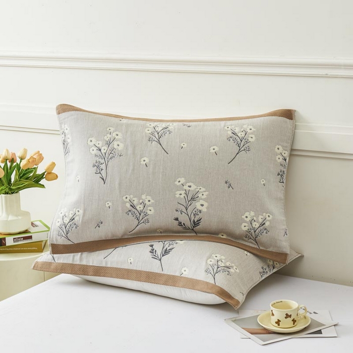 91家纺网 家纺一手货源 找家纺 2025新款纯棉加厚精梳棉纱布枕巾 慕朵-浅咖 52*78cm/对