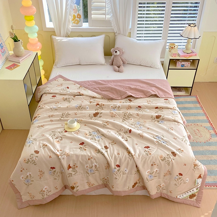 91家纺网 家纺一手货源 找家纺  2025新款A类全棉棉花夏被纯棉夏被 被子被芯 茉晓