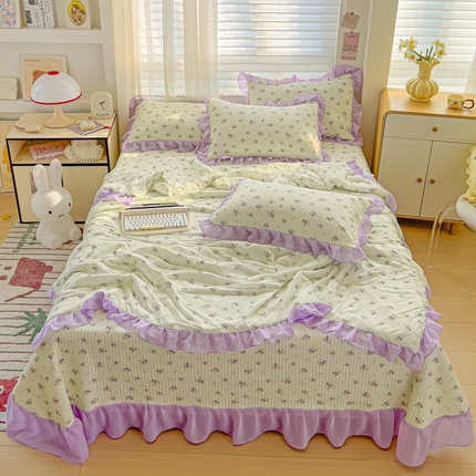 91家纺网 家纺一手货源 找家纺 （总）创爱家纺 2025新款凉感丝床盖款凉席夏被四件套