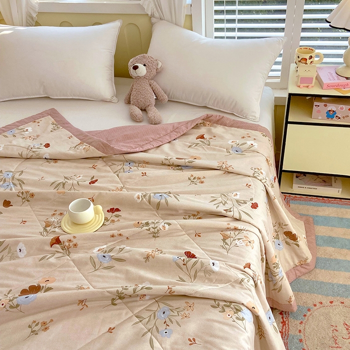 91家纺网 家纺一手货源 找家纺  2025新款A类全棉棉花夏被纯棉夏被 被子被芯 茉晓