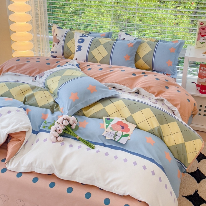 91家纺网 家纺一手货源 找家纺 2025新款亲肤磨毛四件套 欢乐假日