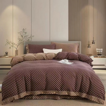 91家纺网 家纺一手货源 找家纺 （总）双层纱家居 2025新款浅色系列双层纱四件套