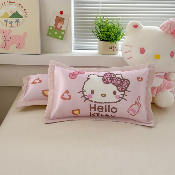 91家纺网 家纺一手货源 找家纺 博雅2025新款三丽欧冰丝单枕套 甜酷KT