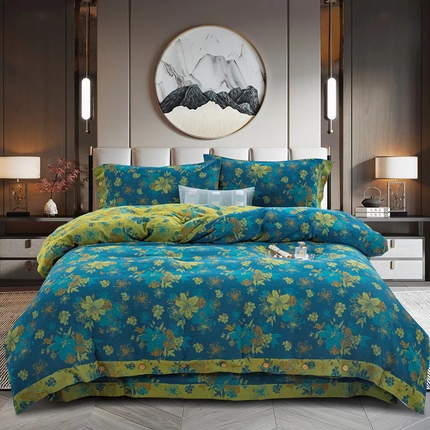 91家纺网 家纺一手货源 找家纺 （总）双层纱家居 2025新款深色系列双层纱四件套