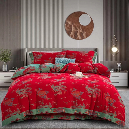 91家纺网 家纺一手货源 找家纺 （总）双层纱家居 2025新款深色系列双层纱四件套