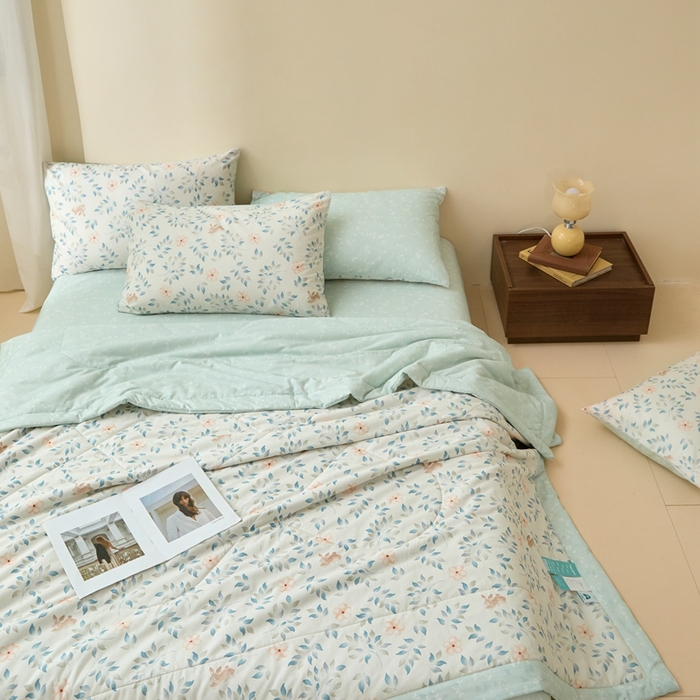 91家纺网 家纺一手货源 找家纺 珂博家纺2025新款亲肤全棉印花夏被 沁心田园