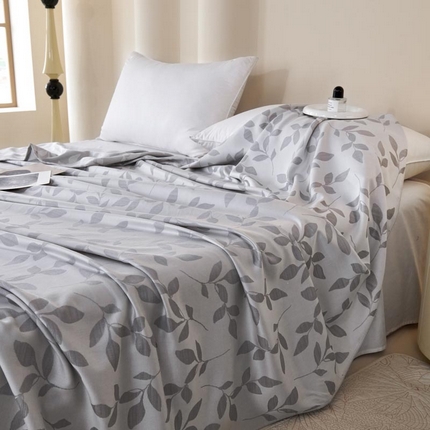  2025新款竹纤维盖毯空调毯系列 叶语-灰