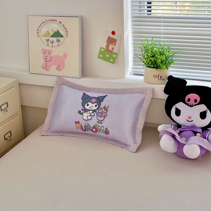 91家纺网 家纺一手货源 找家纺 博雅2025新款三丽欧冰丝单枕套 开心库洛米