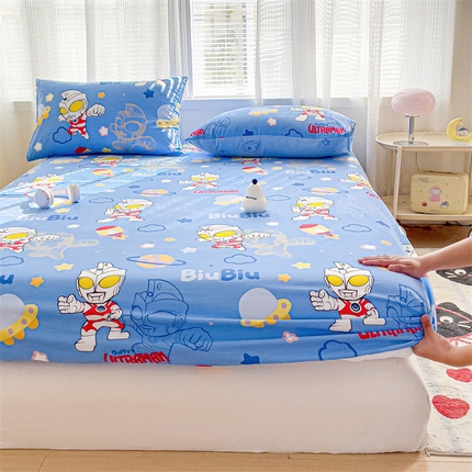 91家纺网 家纺一手货源 找家纺 （总）名兮家居 2025新款正版授权经典奥特曼-三丽鸥全棉印花床笠