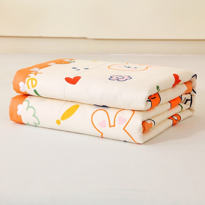 91家纺网 家纺一手货源 找家纺  2025新款A类全棉棉花夏被纯棉夏被 被子被芯 蜜桔兔